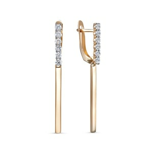 Серьги из золота 585 пробы с фианитом DEL'TA 1202637