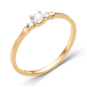 Кольцо из золота 585 пробы с фианитом DINASTIA 001241-1102