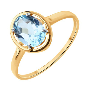 Кольцо из золота 585 пробы с топазом SOKOLOV 51-310-01927-1