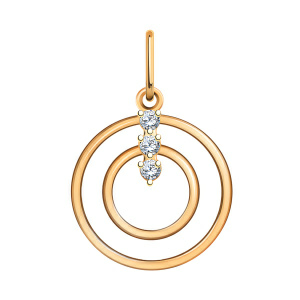 Кулон из золота 585 пробы с фианитом ATOLL 50189