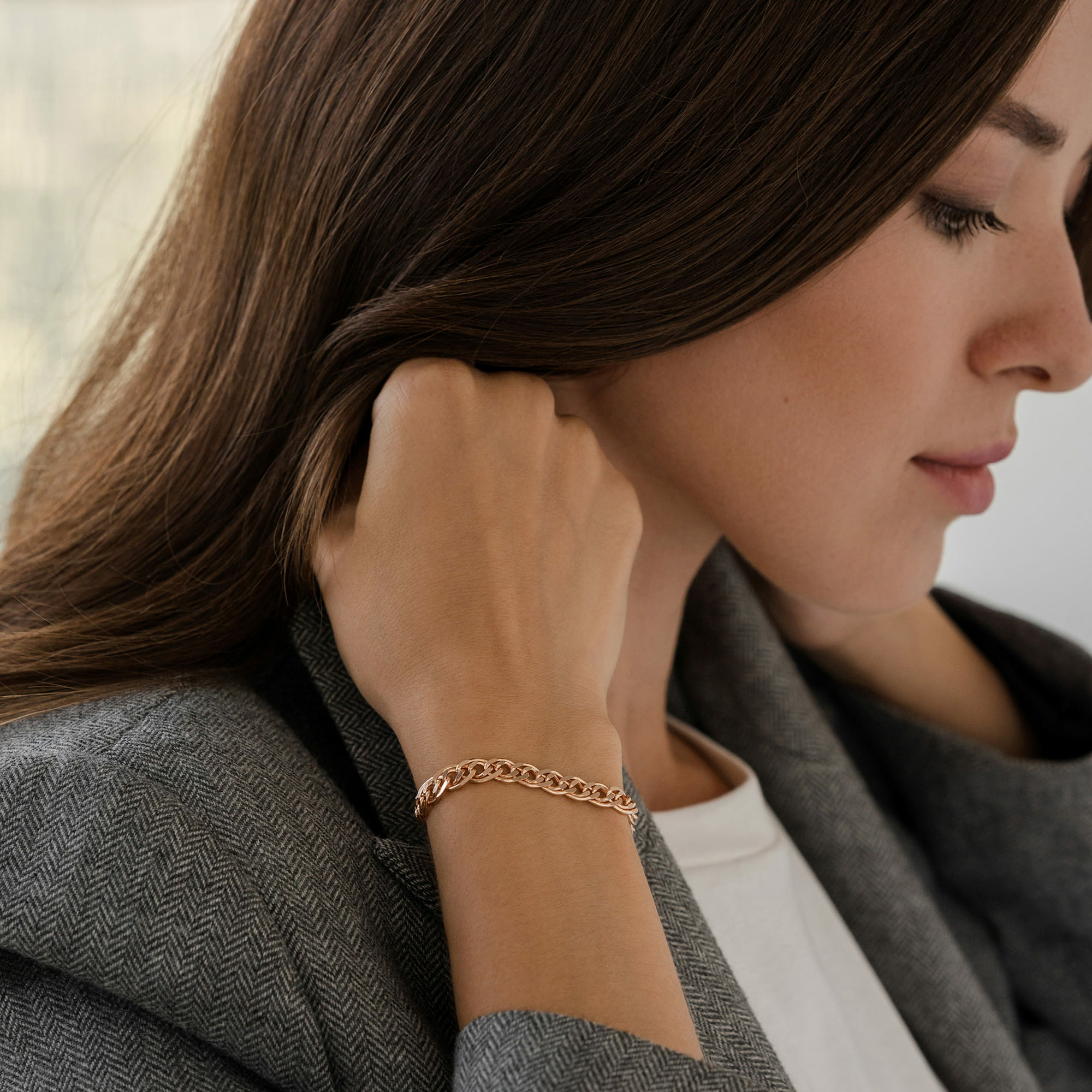 Браслет из золота 585 пробы KRASTSVETMET НБ 12-200ПГ d. 1.00 