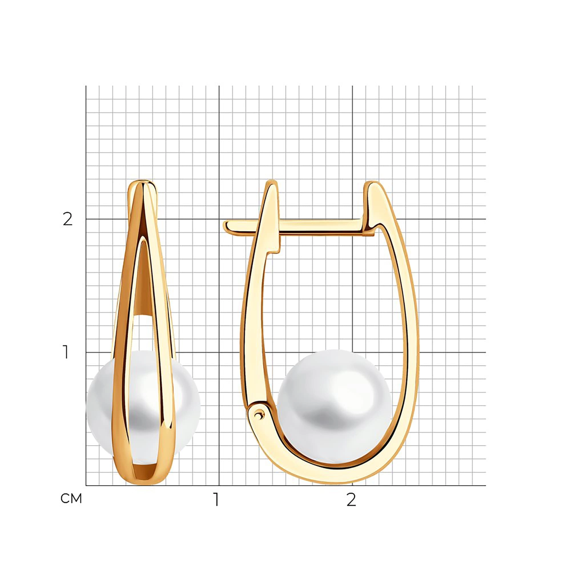 Серьги из золота 585 пробы с жемчугом SOKOLOV 792219 Золото 585 пр.