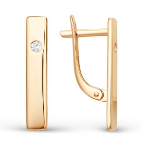 Серьги из золота 585 пробы с фианитом DINASTIA 015632-1100