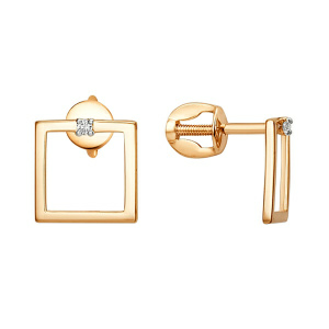 Серьги из золота 585 пробы с фианитом DINASTIA 016922-1102