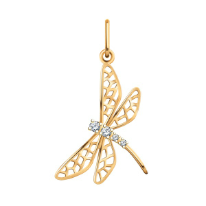 Кулон из золота 585 пробы с фианитом ATOLL 50301