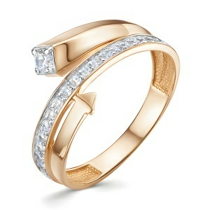 Кольцо из золота 585 пробы с фианитом DEL'TA 1106071