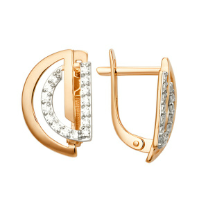 Серьги из золота 585 пробы с фианитом DINASTIA 012262-1102