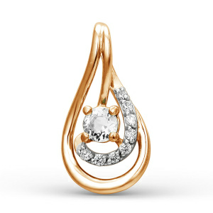 Кулон из золота 585 пробы с фианитом DINASTIA 001293-1102