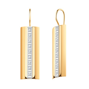 Серьги из золота 585 пробы с фианитом ATOLL 20494