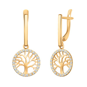 Серьги из золота 585 пробы с фианитом ATOLL 21138