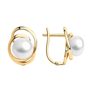 Серьги из золота 585 пробы с жемчугом SOKOLOV 792165