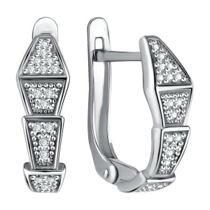 Серьги из серебра 925 пробы с фианитом TALANT 10-72-0001-15733