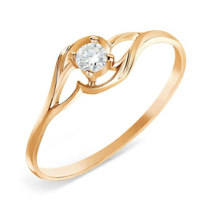 Кольцо из золота 585 пробы с фианитом KARATOV Т107017265