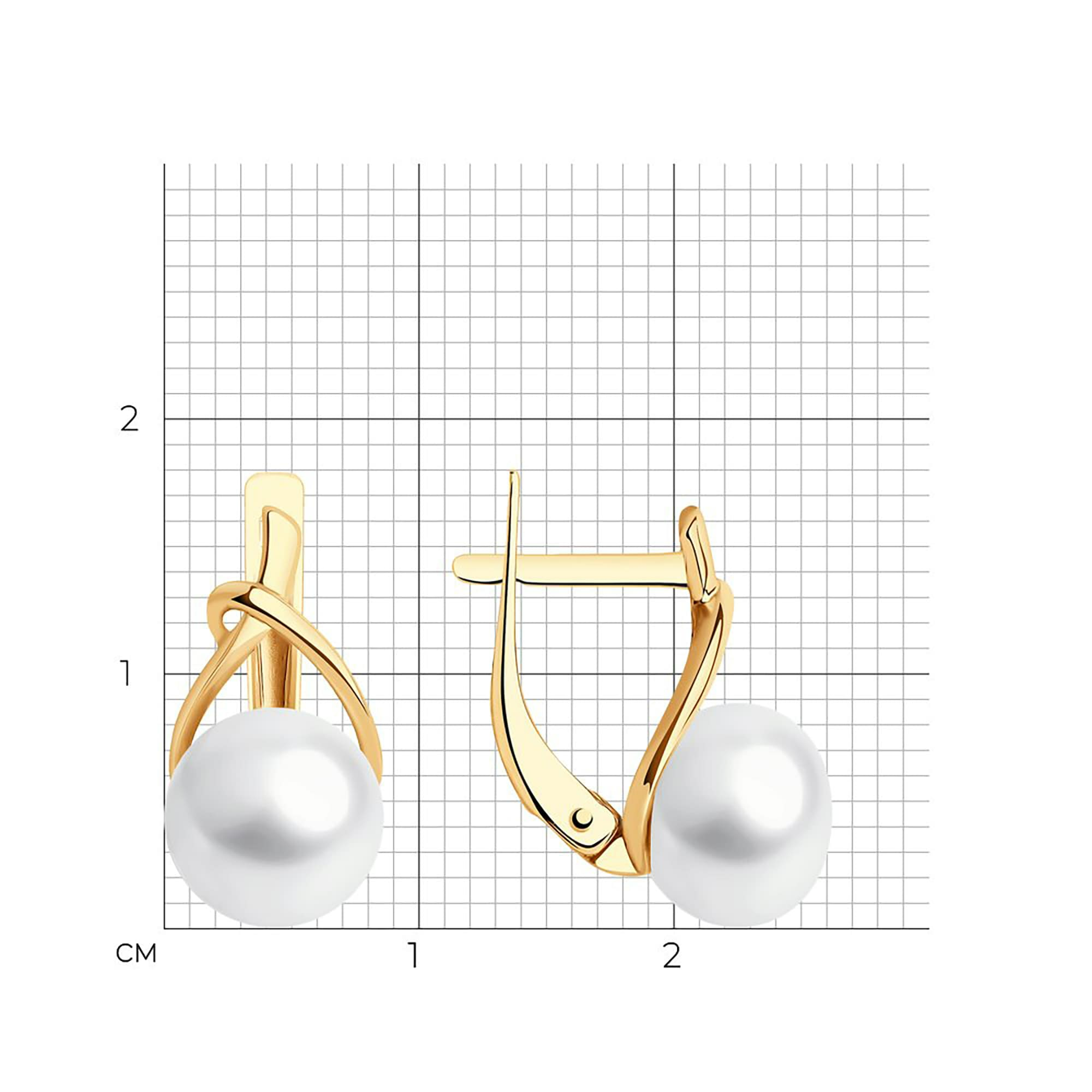 Серьги из золота 585 пробы с жемчугом SOKOLOV 792323 Золото 585 пр.