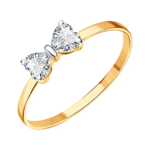 Кольцо из золота 585 пробы с фианитом KARATOV Т142017242