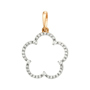 Кулон из золота 585 пробы с фианитом DINASTIA 004203-1102