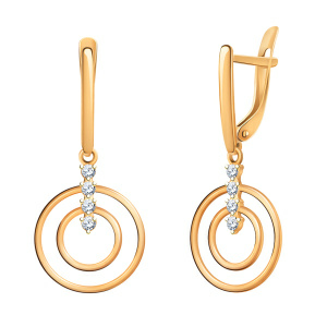 Серьги из золота 585 пробы с фианитом ATOLL 21096