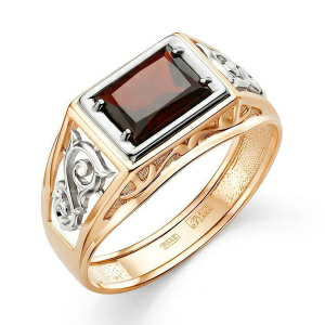 Кольцо из золота 585 пробы с гранатом КАРАВАЕВСКАЯ ЮВЕЛИРНАЯ ФАБРИКА 31-0317-Г