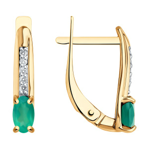 Серьги из золота 585 пробы с агатом SOKOLOV 728102