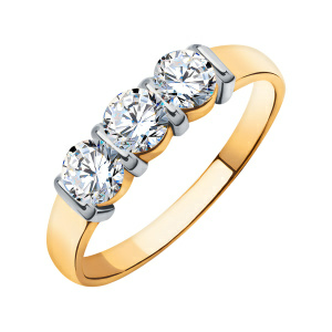 Кольцо из золота 585 пробы с фианитом ATOLL 10730