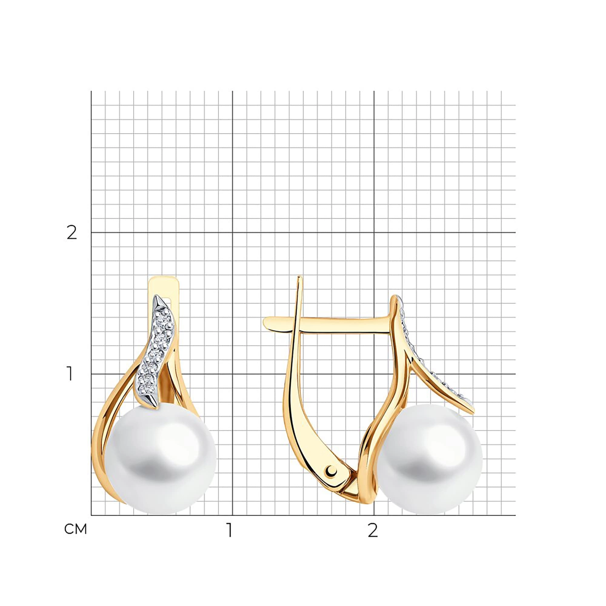 Серьги из золота 585 пробы с жемчугом SOKOLOV 792383 Золото 585 пр.