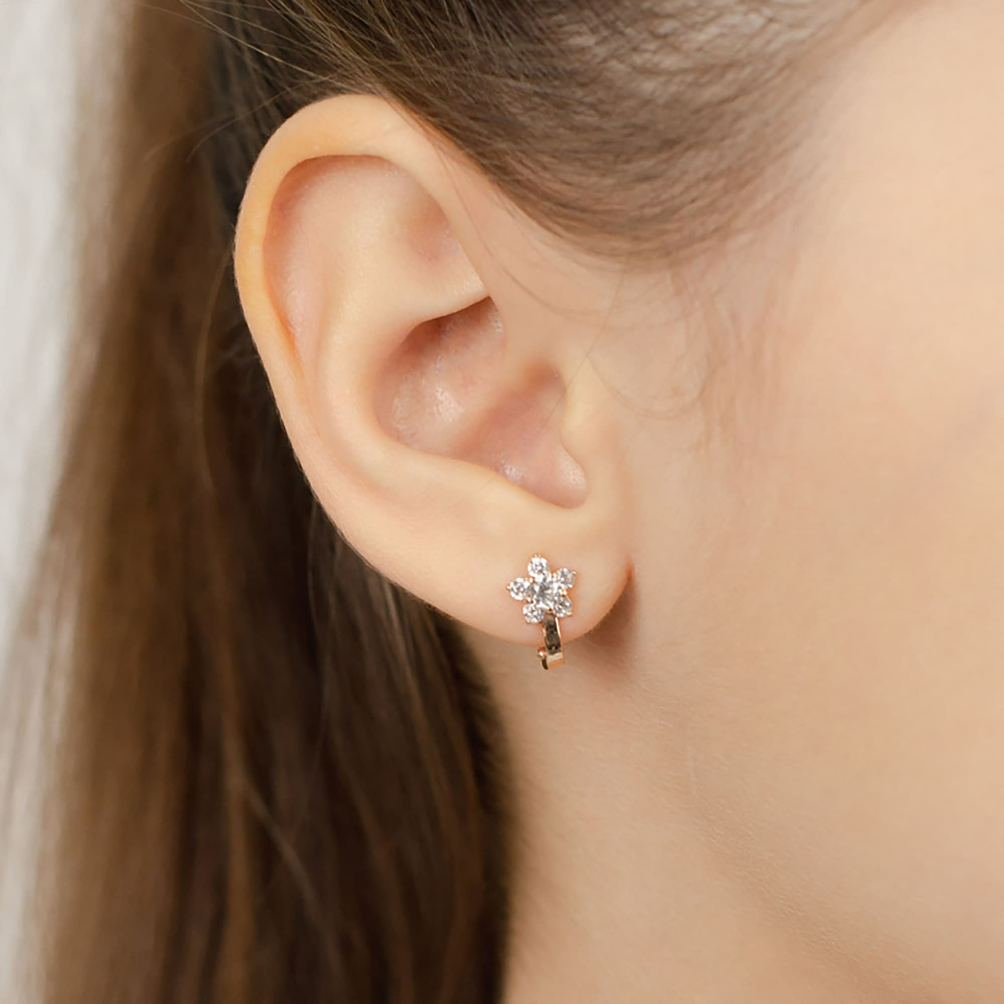 Серьги из золота 585 пробы с фианитом ATOLL 20385 Золото 585 пр.