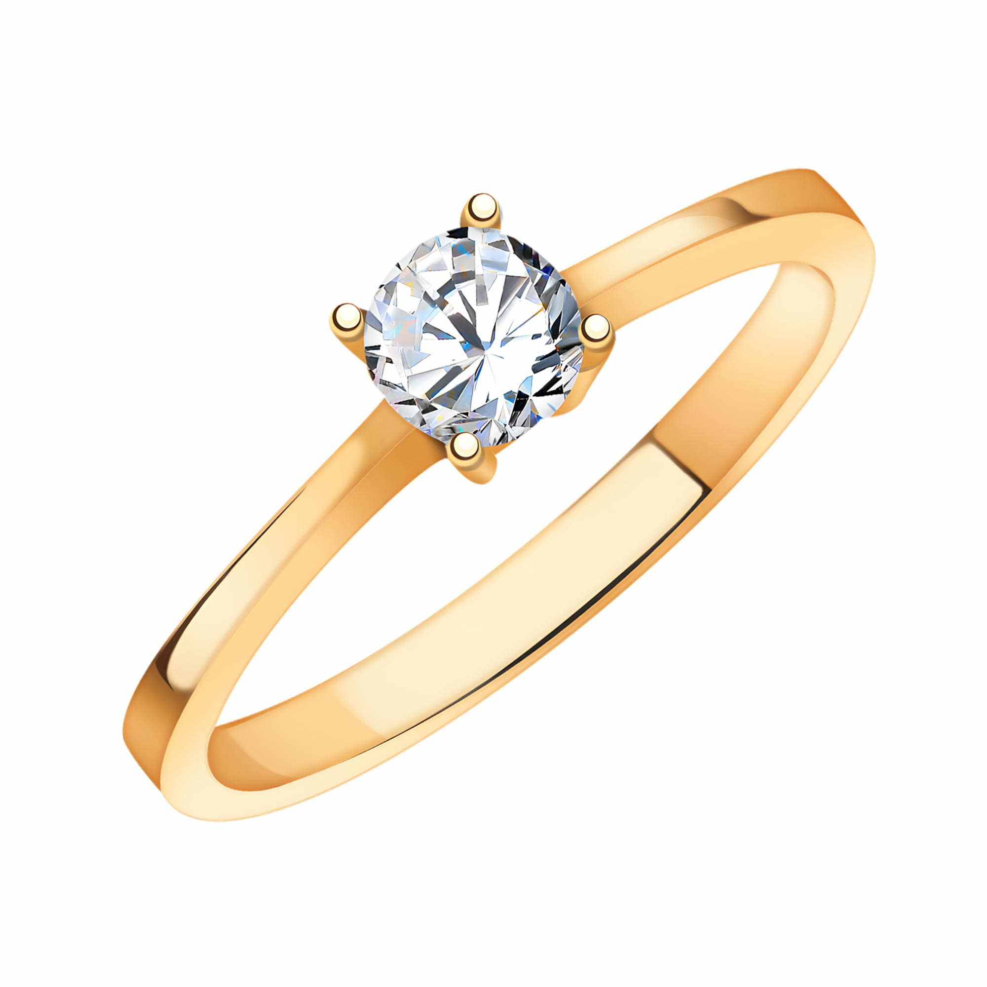 Кольцо из золота 585 пробы с фианитом ATOLL 1907 Золото 585 пр.