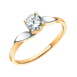 Кольцо из золота 585 пробы с фианитом ATOLL 10046