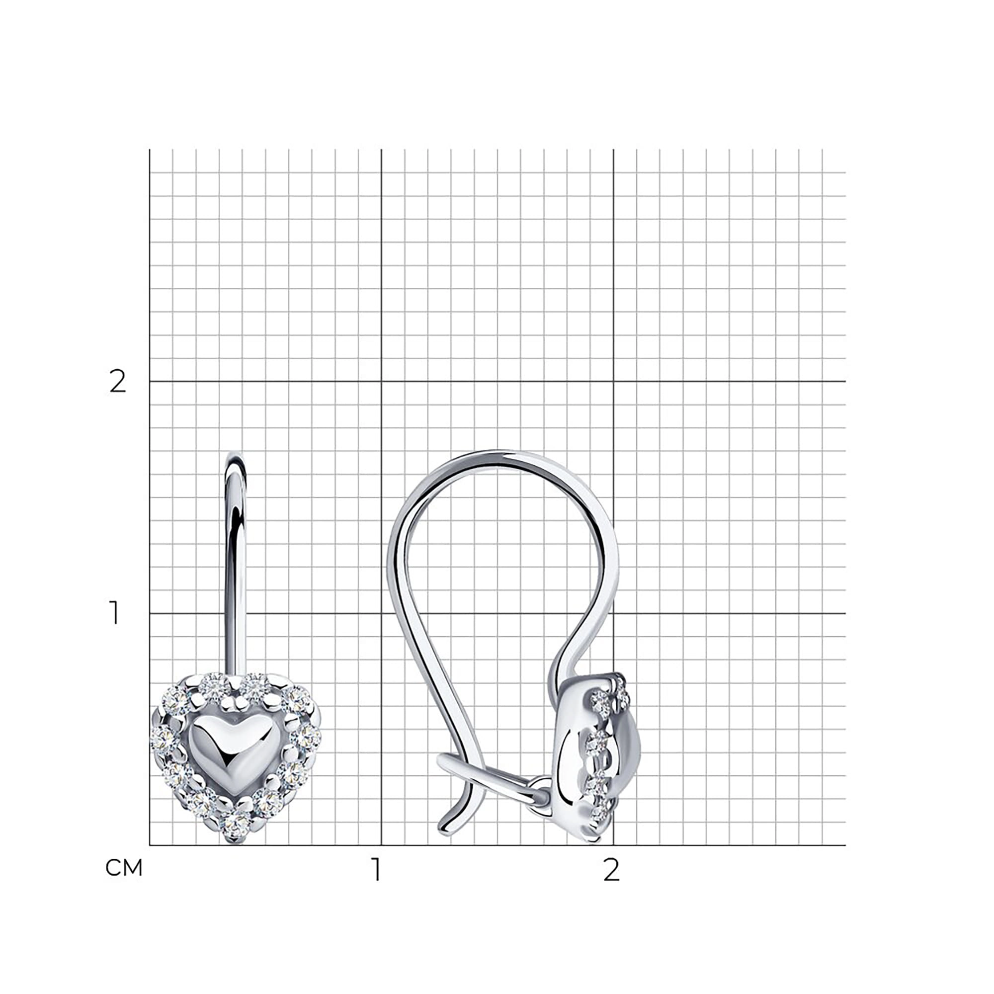 Серьги из серебра 925 пробы с фианитом SOKOLOV 94021303 Серебро 925 пр.