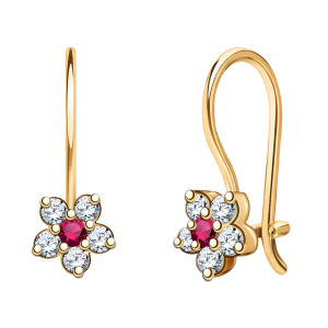 Серьги из золота 585 пробы с фианитом ATOLL 20208с1