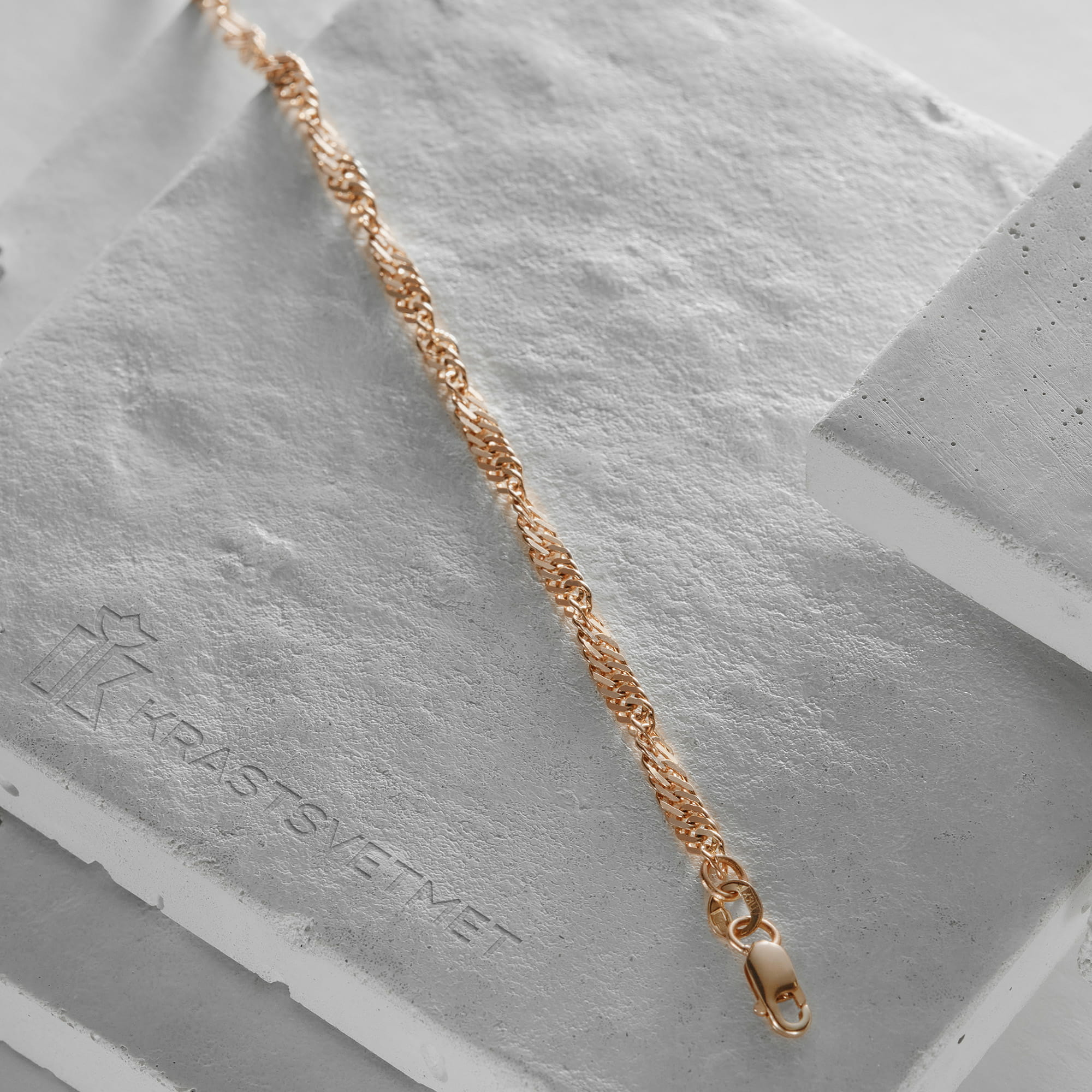 Браслет из золота 585 пробы KRASTSVETMET НБ 12-028 d.0.50 Золото 585 пр.