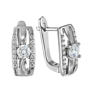 Серьги из серебра 925 пробы с фианитом JUVEDEL СЛ-4894