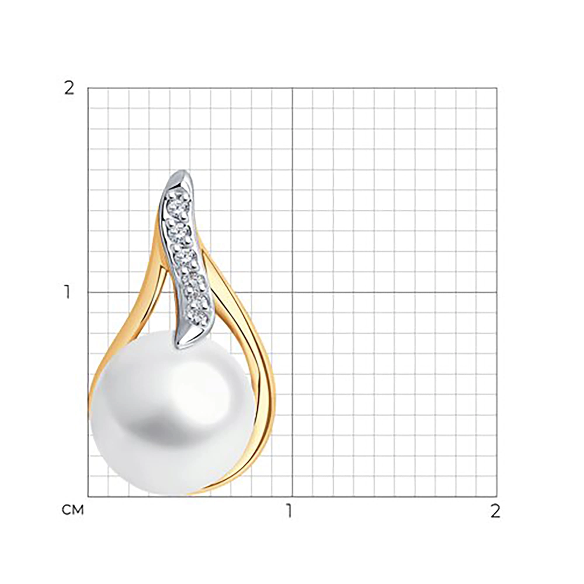 Кулон из золота 585 пробы с жемчугом SOKOLOV 793154 Золото 585 пр.
