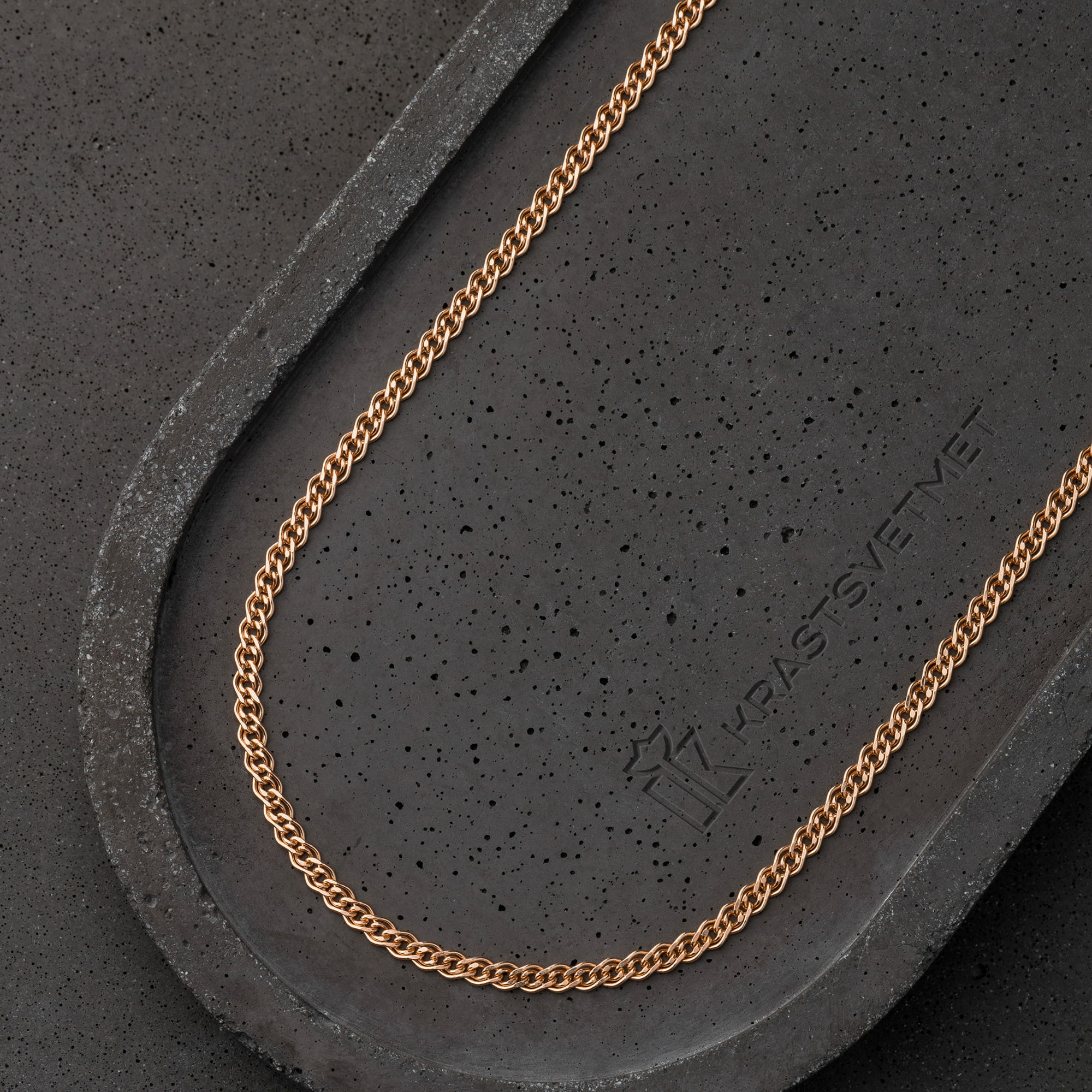 Цепь из золота 585 пробы KRASTSVETMET НЦ 12-200 d.0.35 