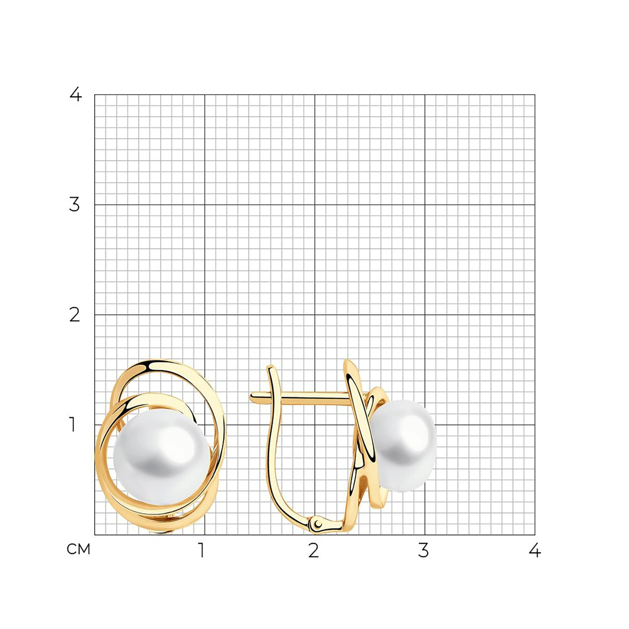 Серьги из золота 585 пробы с жемчугом SOKOLOV 792165 Золото 585 пр.