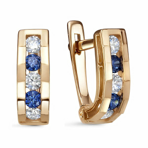 Серьги из золота 585 пробы с фианитом DEL'TA 1204292