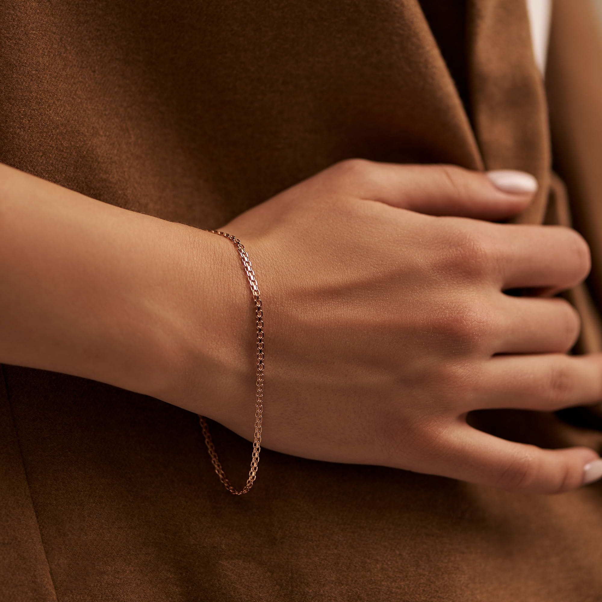 Браслет из золота 585 пробы KRASTSVETMET НБ 12-040 d.0.35 Золото 585 пр.