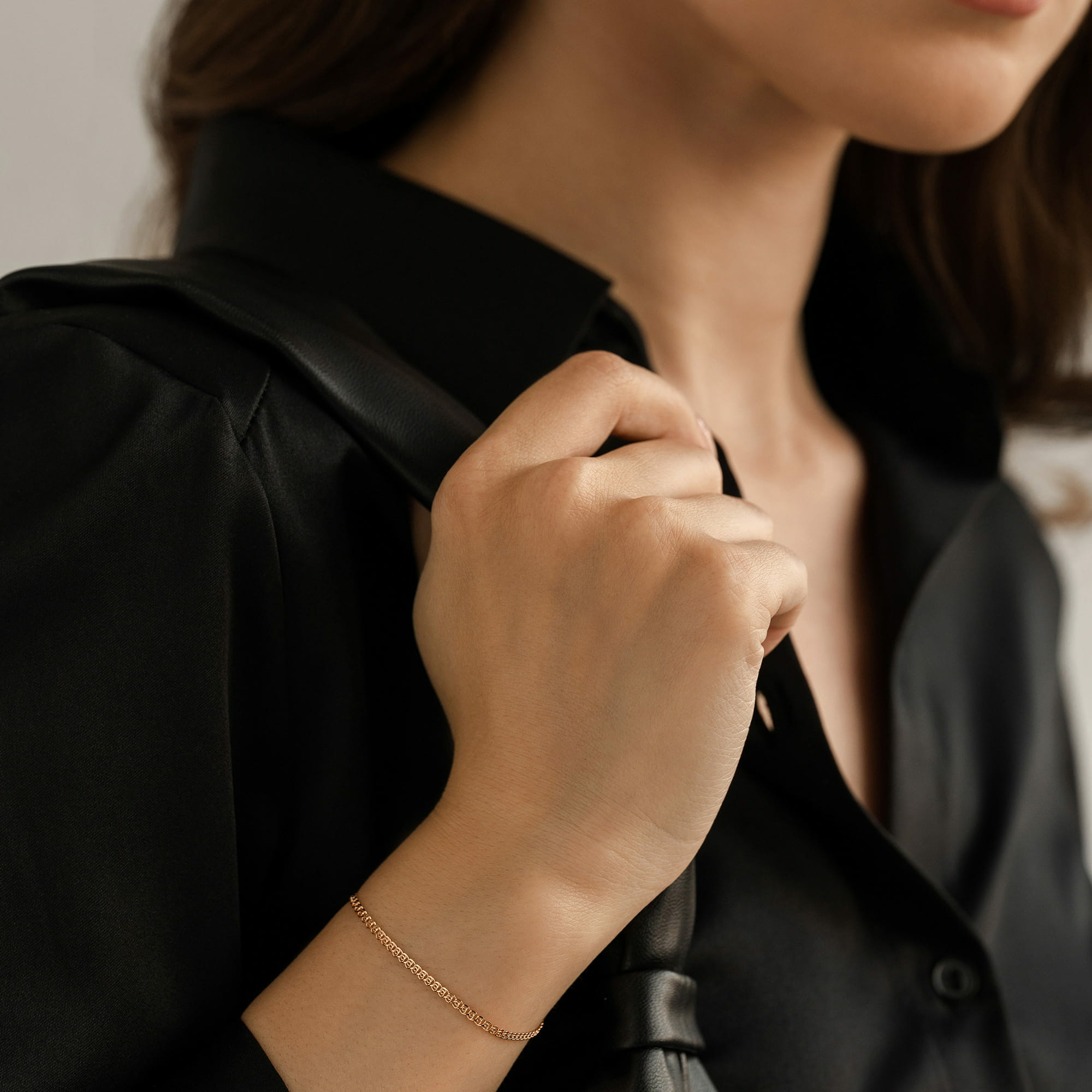 Браслет из золота 585 пробы KRASTSVETMET НБ 12-087 d.0.30 Золото 585 пр.