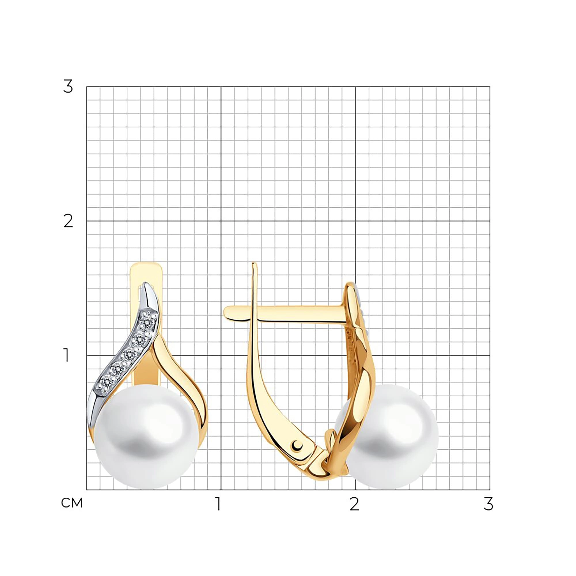 Серьги из золота 585 пробы с жемчугом SOKOLOV 792374 