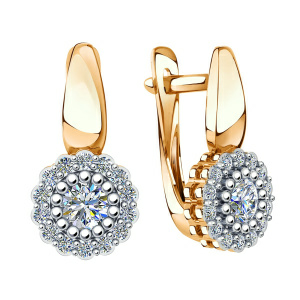 Серьги из золота 585 пробы с фианитом SANIS 01-217922