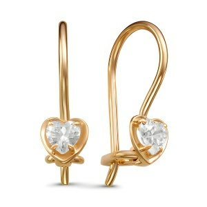 Серьги из золота 585 пробы с фианитом DEL'TA 127896