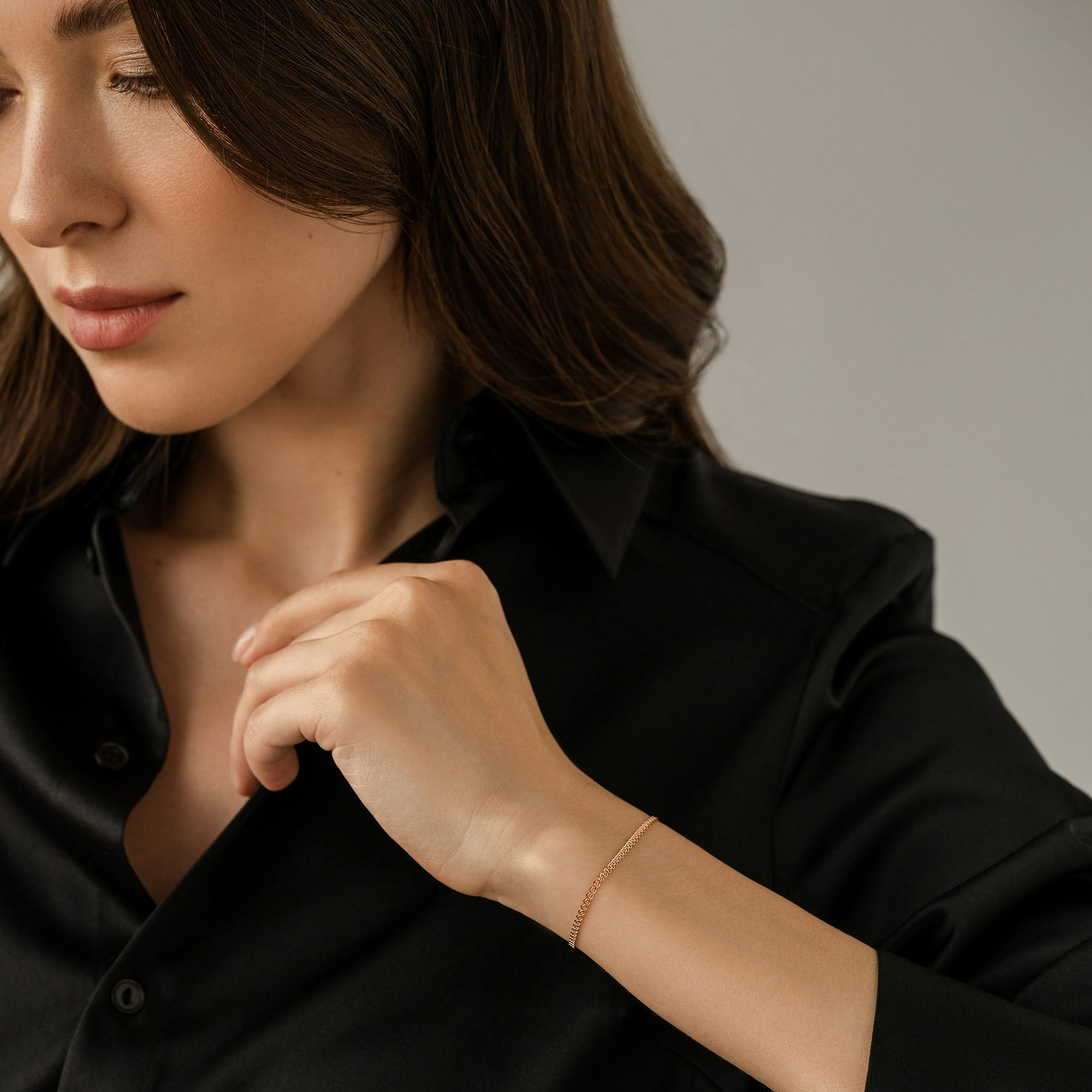 Браслет из золота 585 пробы KRASTSVETMET НБ 12-087 d.0.30 Золото 585 пр.