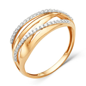 Кольцо из золота 585 пробы с фианитом DINASTIA 001941-1102