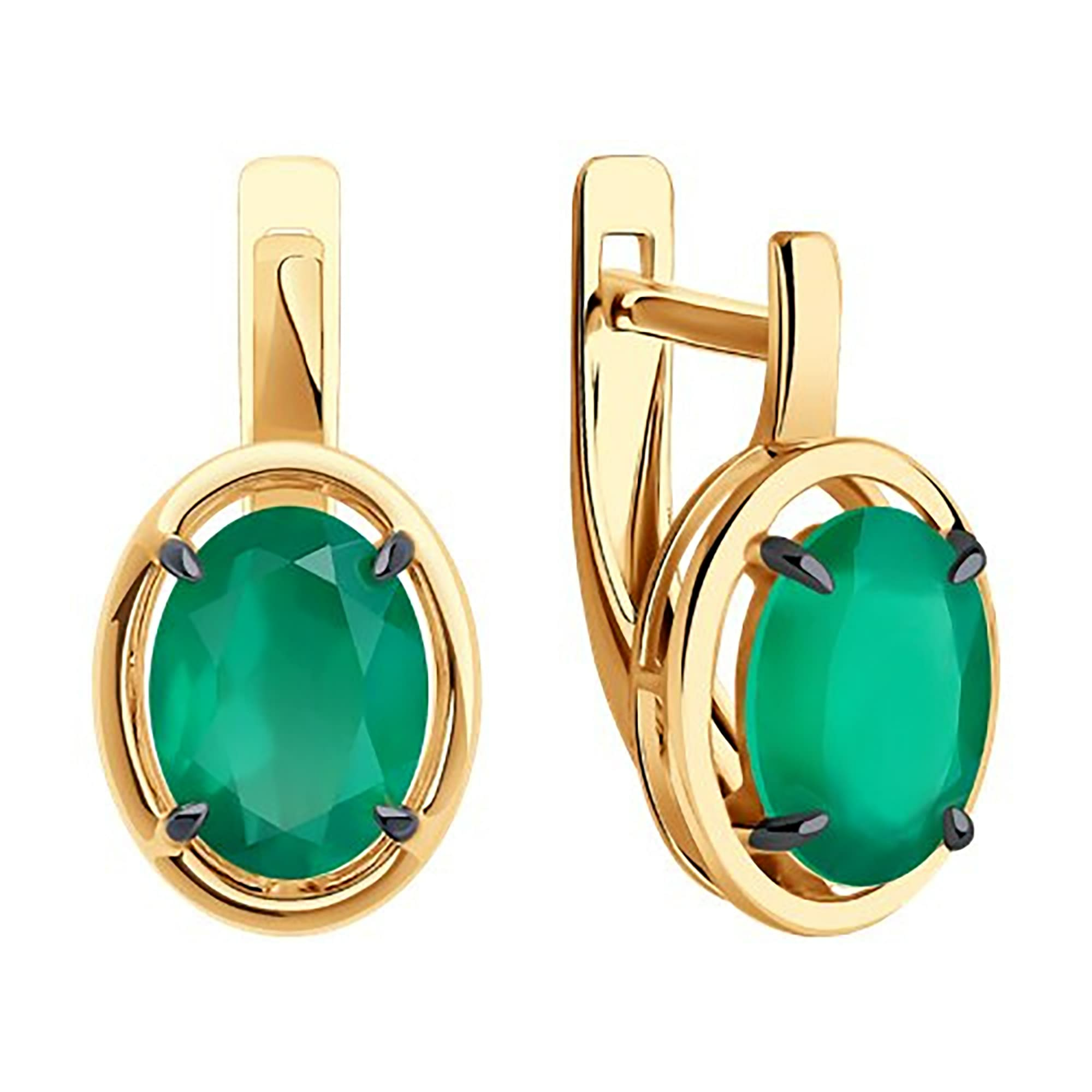 Серьги из золота 585 пробы с агатом SOKOLOV 51-320-01927-6 Золото 585 пр.