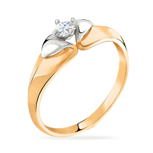 Кольцо из золота 585 пробы с фианитом SANIS 01-116453