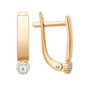 Серьги из золота 585 пробы с фианитом DINASTIA 010862-1102