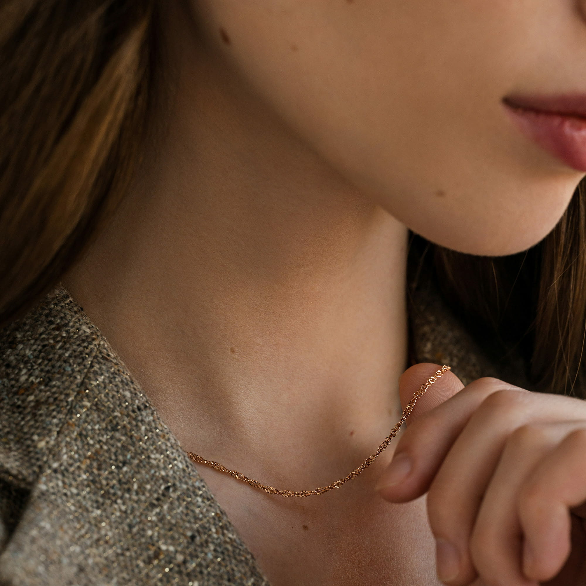 Цепь из золота 585 пробы KRASTSVETMET НЦ 12-028 d.0.30 Золото 585 пр.