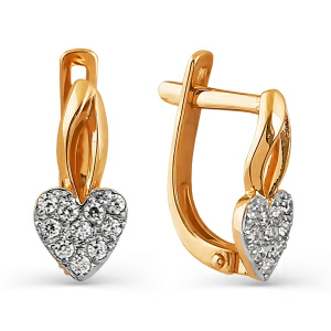 Серьги из золота 585 пробы с фианитом KARATOV Т142024748