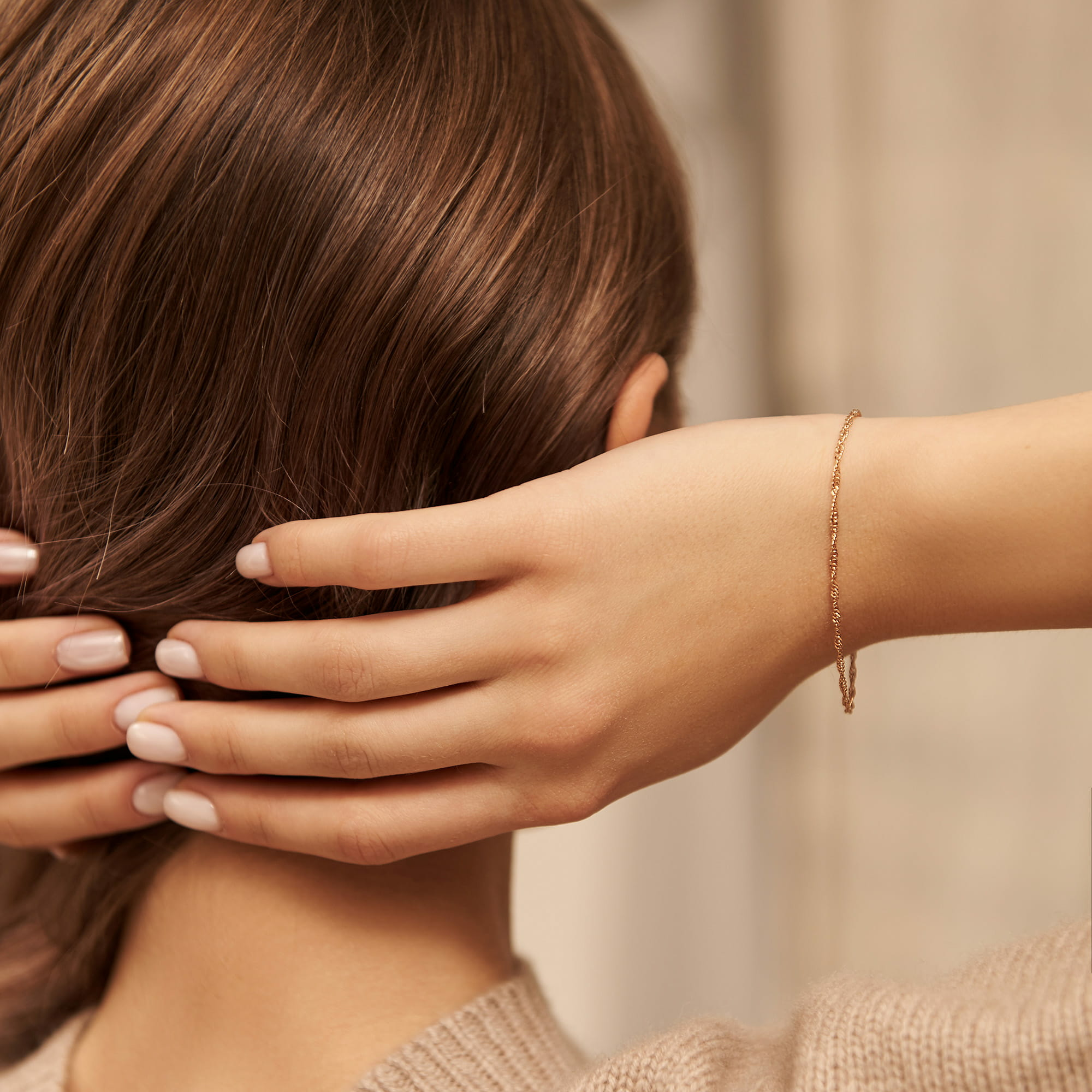 Браслет из золота 585 пробы KRASTSVETMET НБ 12-028 d.0.50 Золото 585 пр.