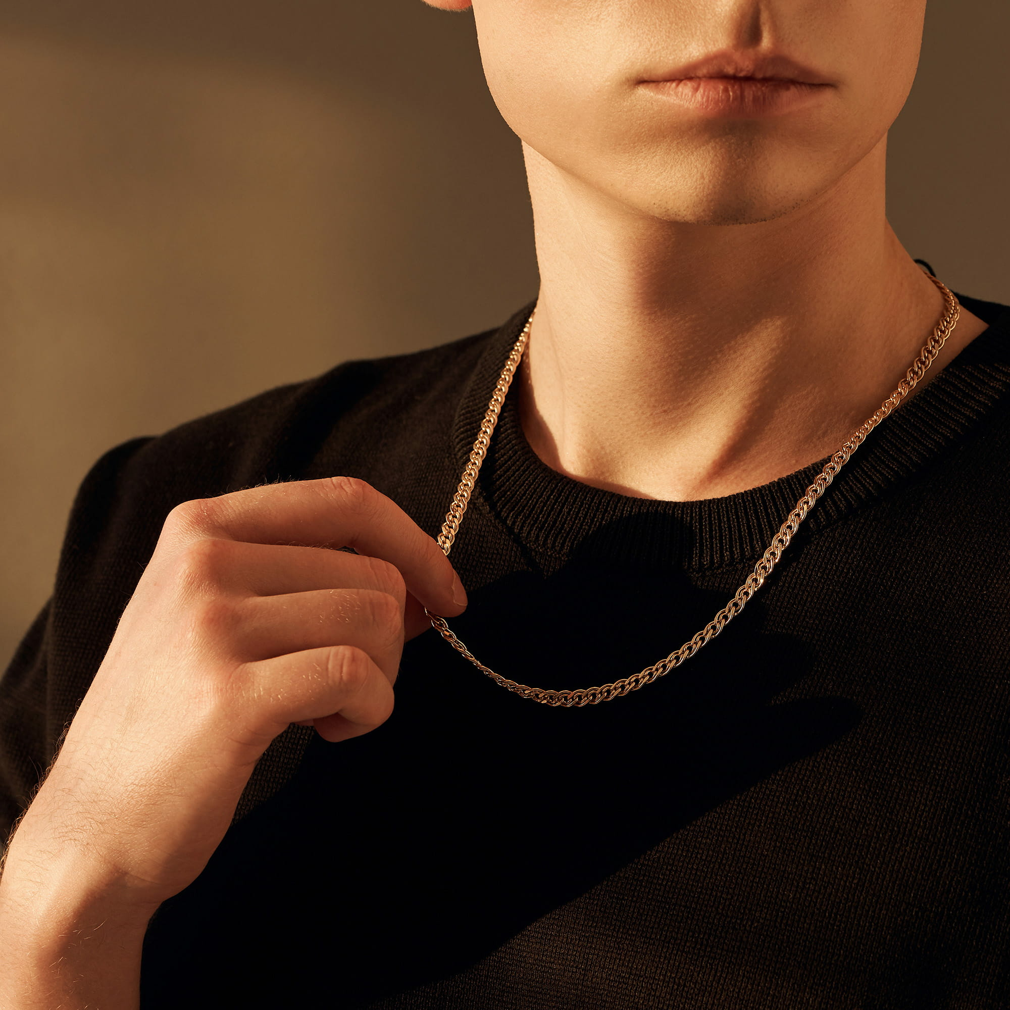 Цепь из золота 585 пробы KRASTSVETMET НЦ 12-200ПГ d.0.80 Золото 585 пр.